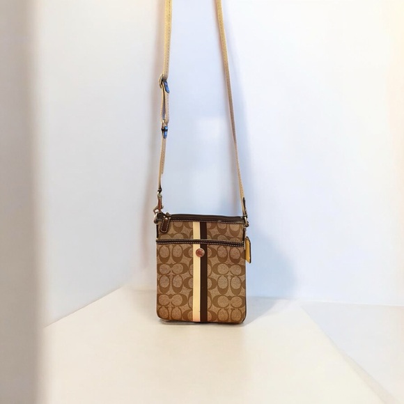 Coach Handbags - Coach Monogram Stripe Crossbody Bag